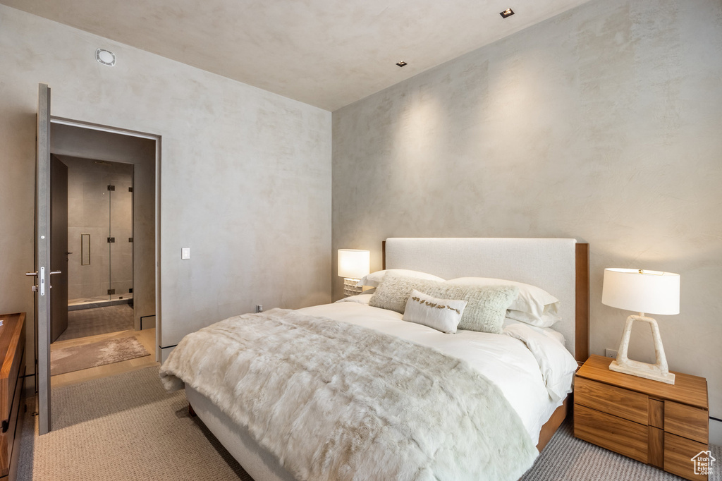 Bedroom featuring carpet floors