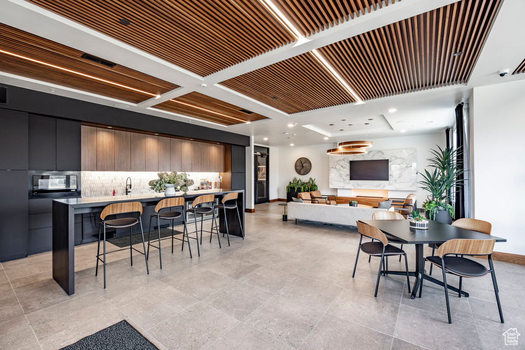 Dining space featuring baseboards