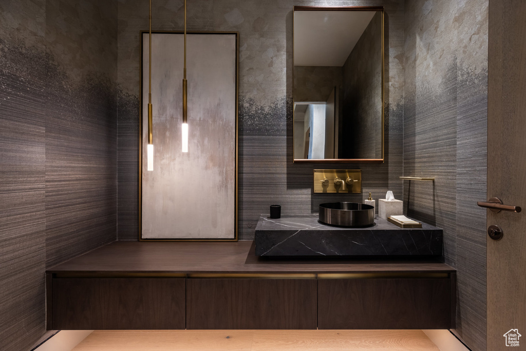 Bathroom featuring vanity