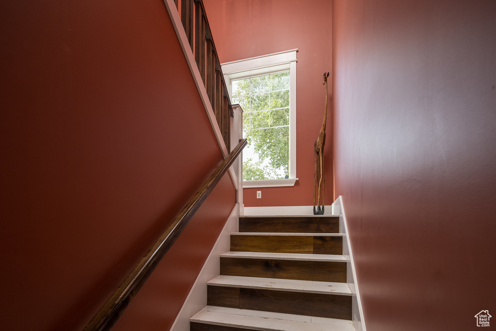 Stairs with plenty of natural light