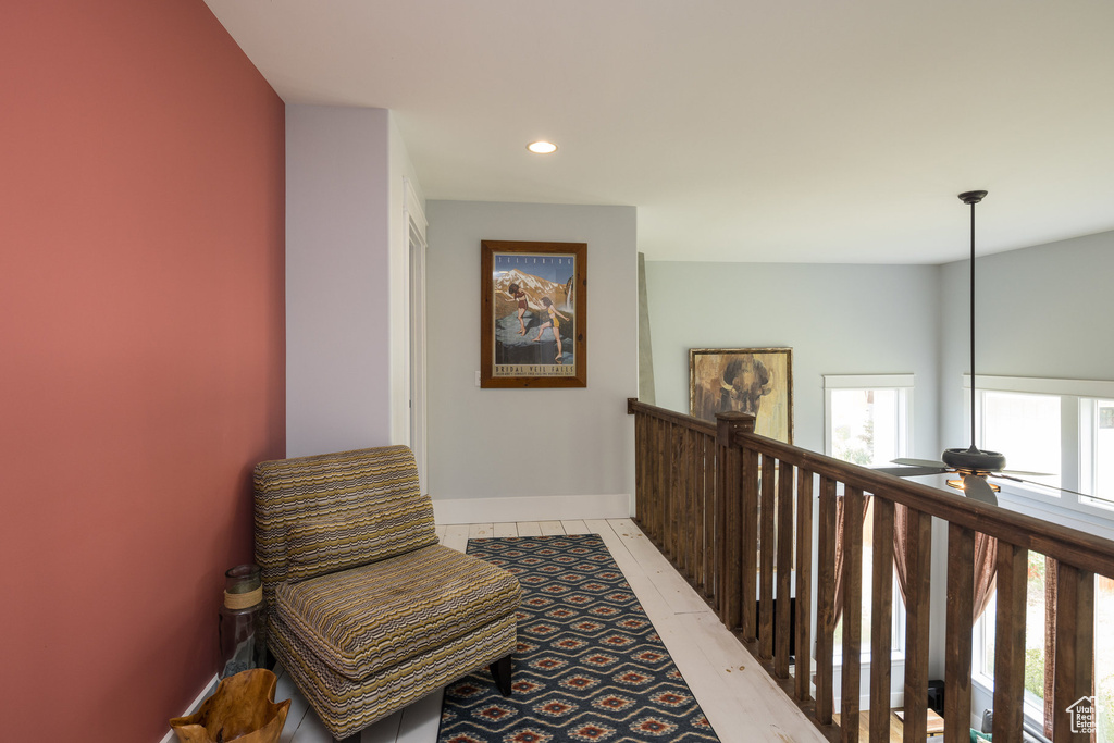 Hall featuring recessed lighting