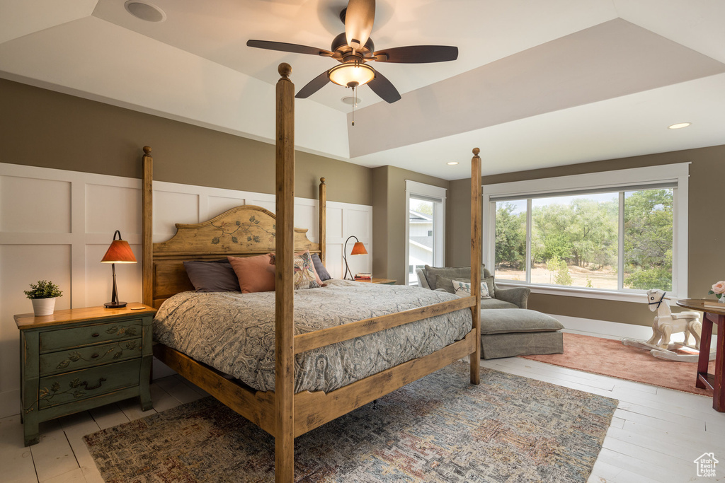 Bedroom with a ceiling fan