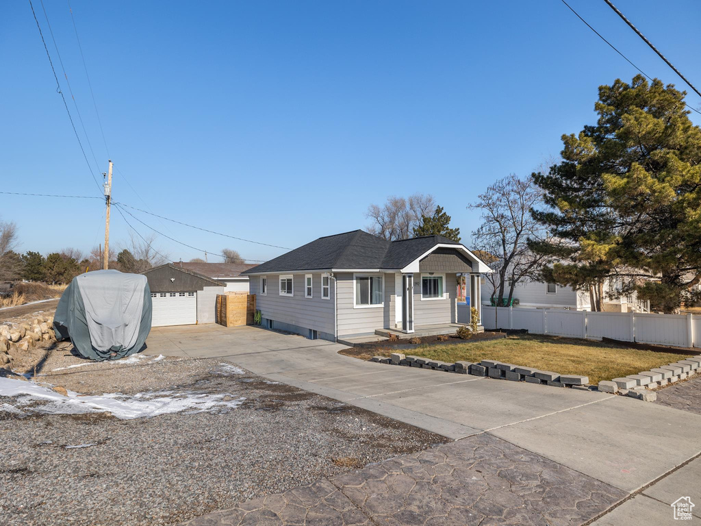 View of single story home