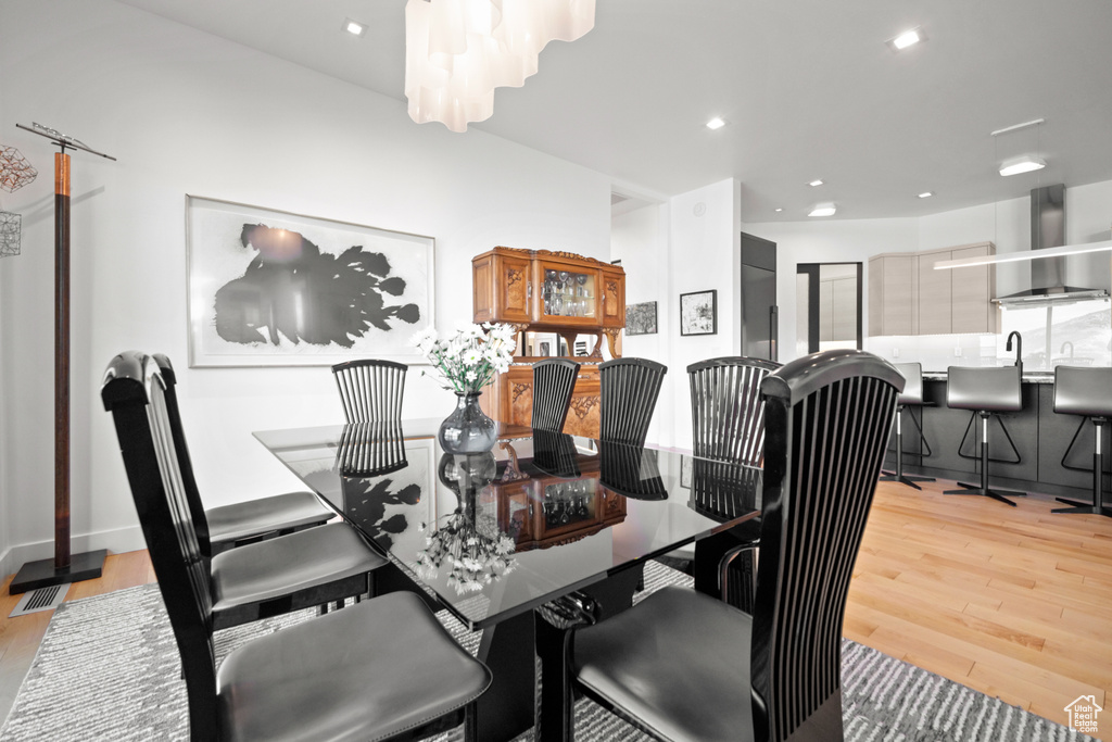 Dining room featuring light hardwood / wood-style flooring