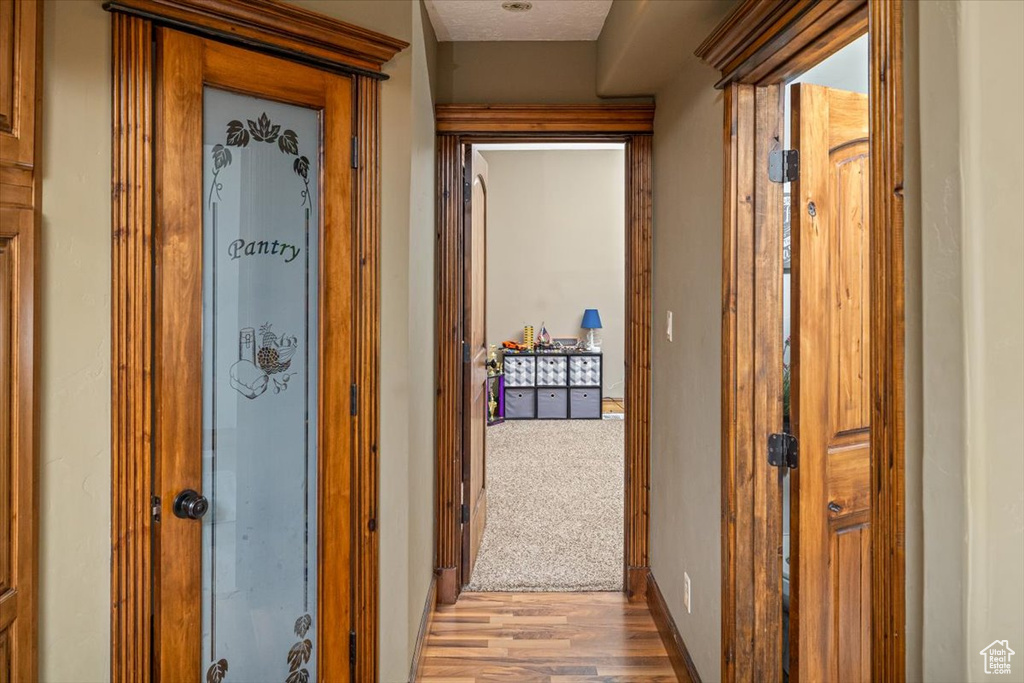 Hall featuring light hardwood / wood-style floors