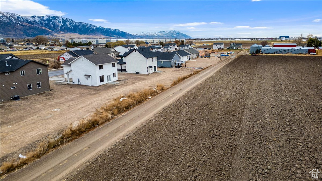 Drone / aerial view with a mountain view