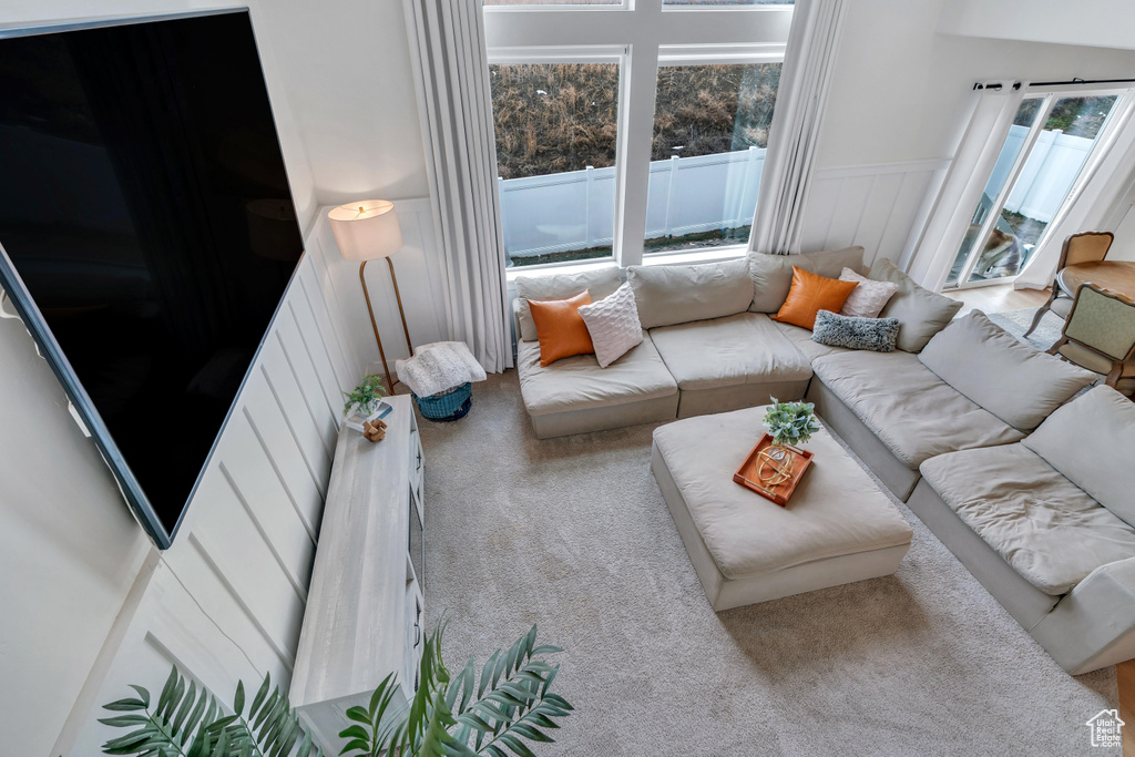 View of carpeted living room