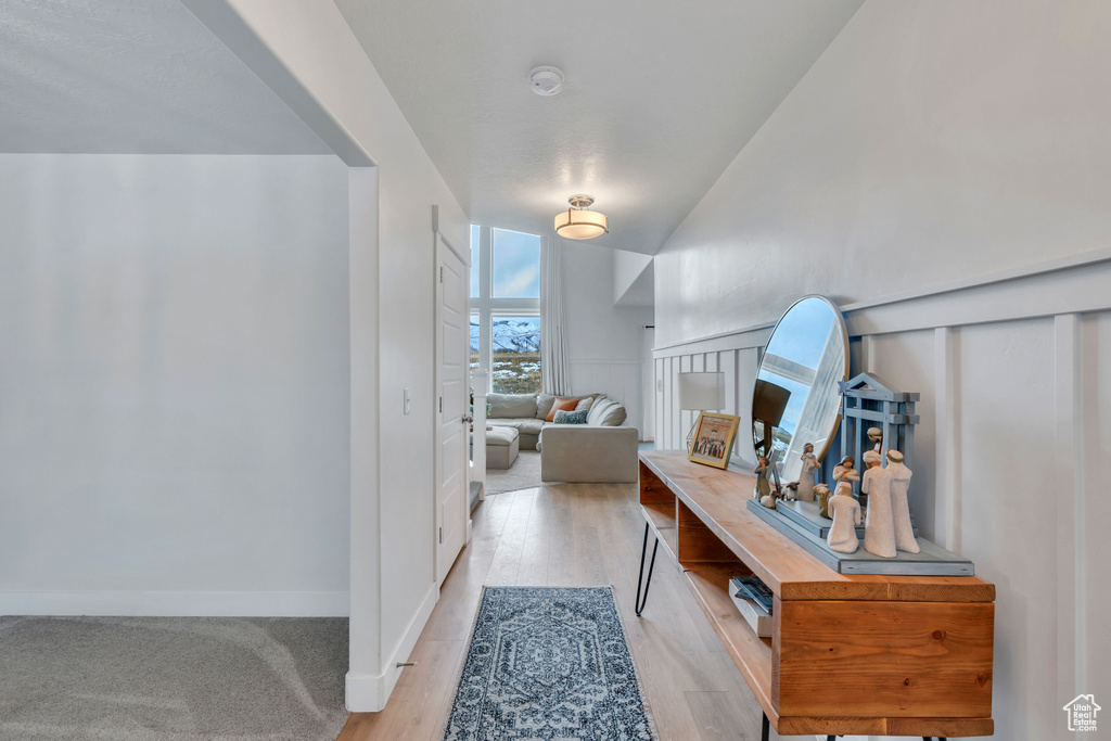 Interior space featuring light hardwood / wood-style flooring