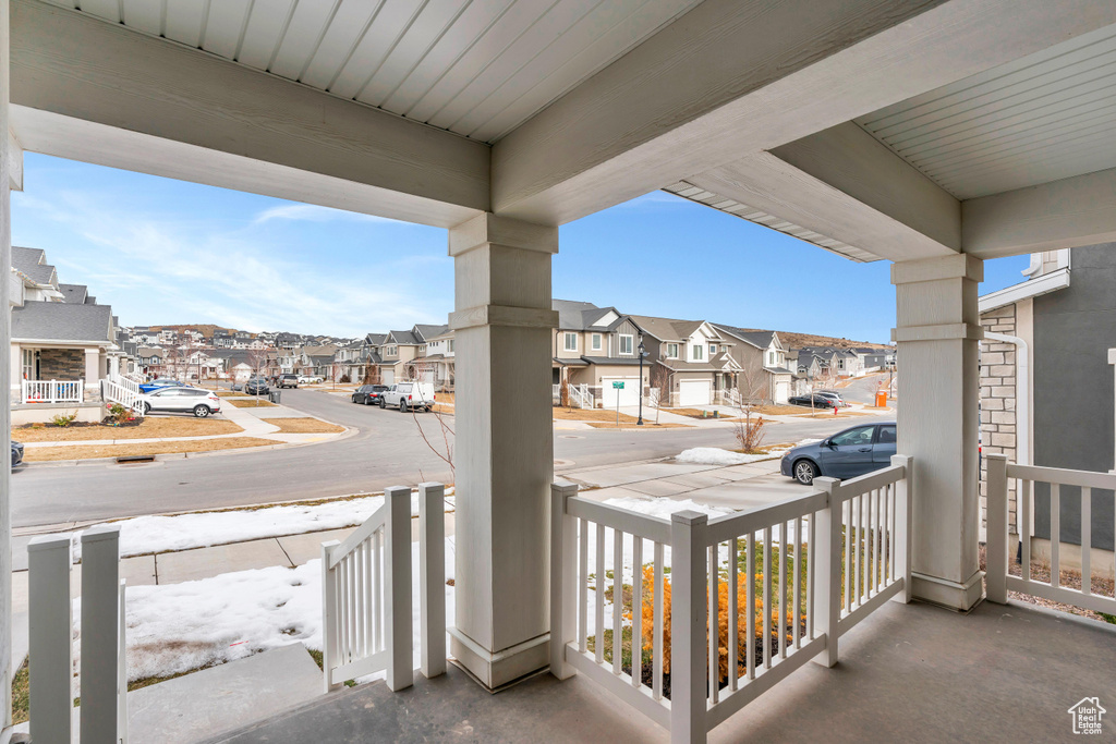 Balcony with a porch