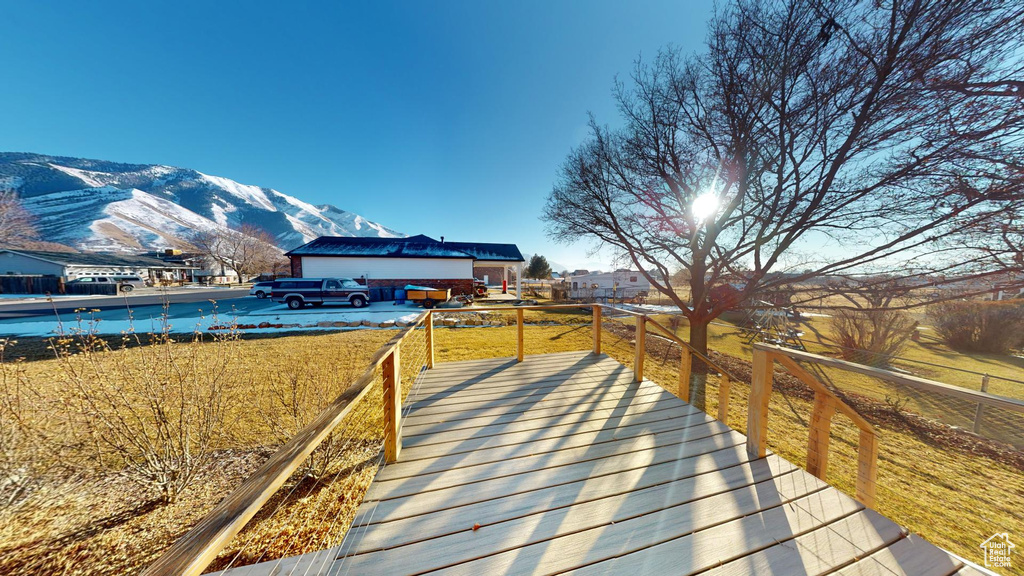 Deck with a mountain view