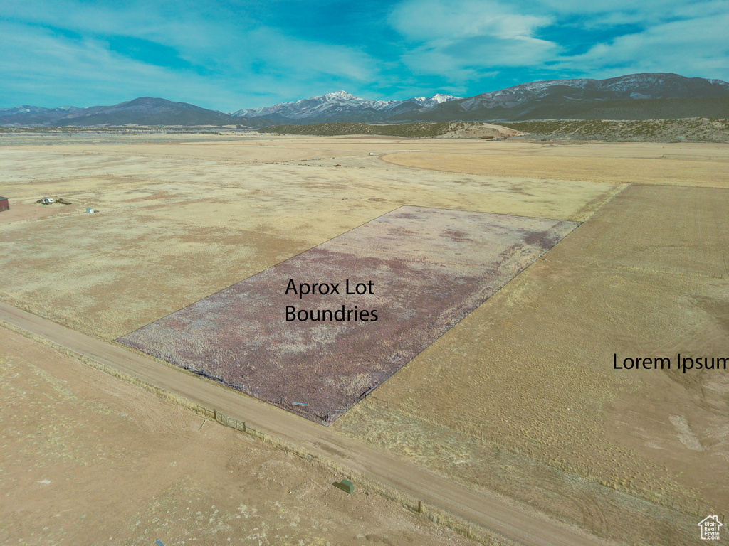 Drone / aerial view with a mountain view