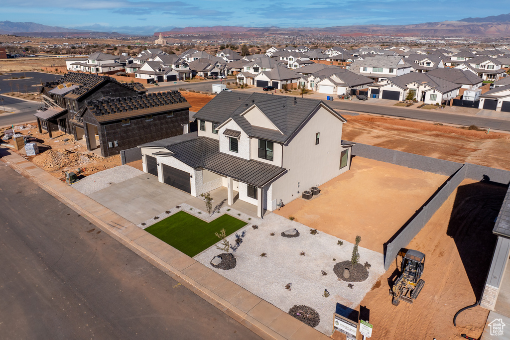 Bird's eye view featuring a mountain view