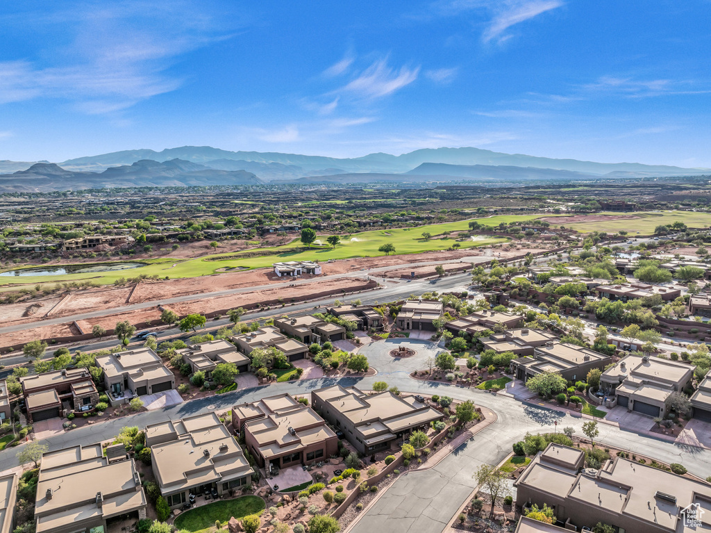 Bird's eye view featuring a mountain view