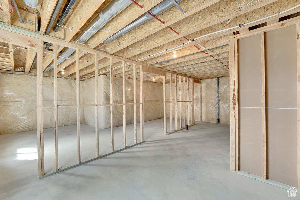 View of unfinished basement