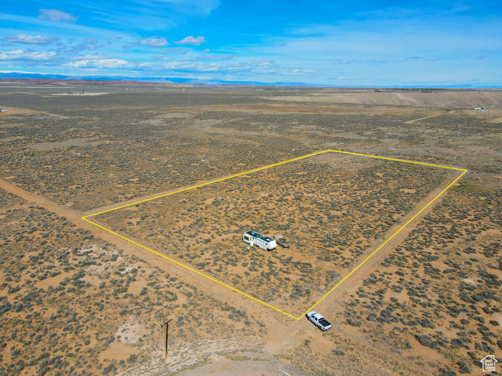 Overview of rural landscape with property parcel outlined