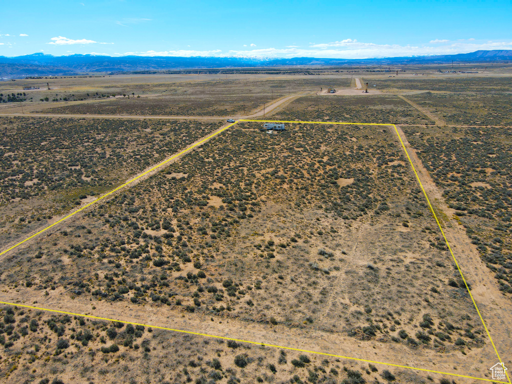 View of rural area with mountains and property parcel outlined