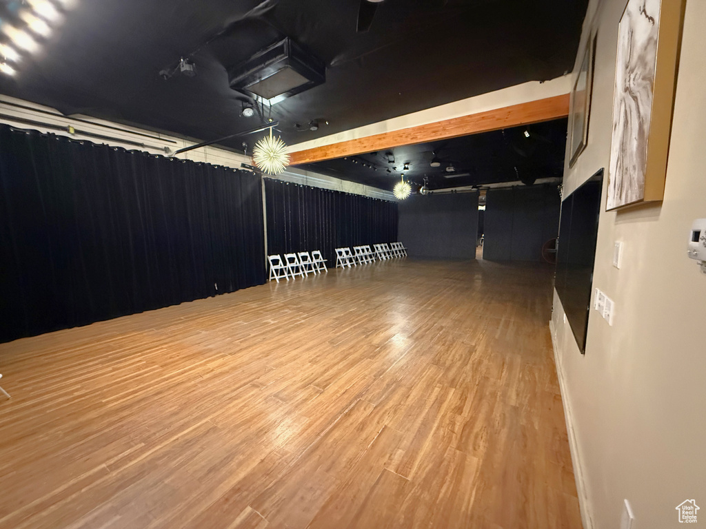 Spare room featuring wood finished floors