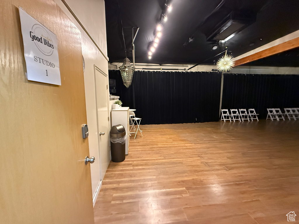 Interior space featuring wood finished floors
