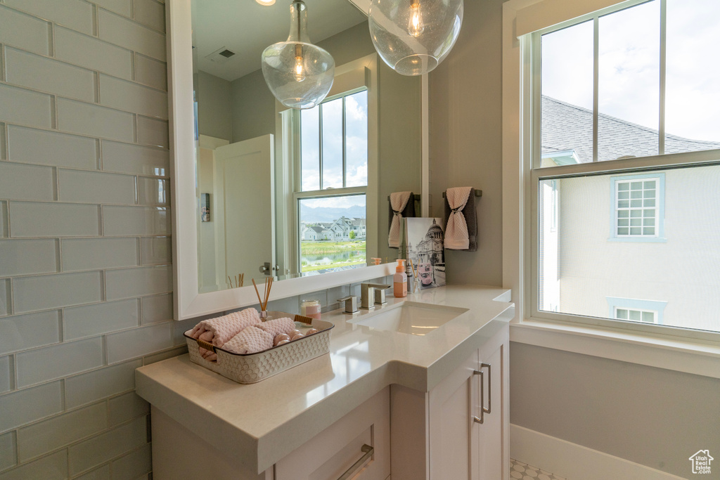 Bathroom featuring vanity