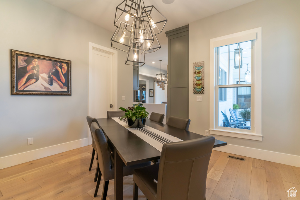 Dining room featuring light hardwood / wood-style floors
