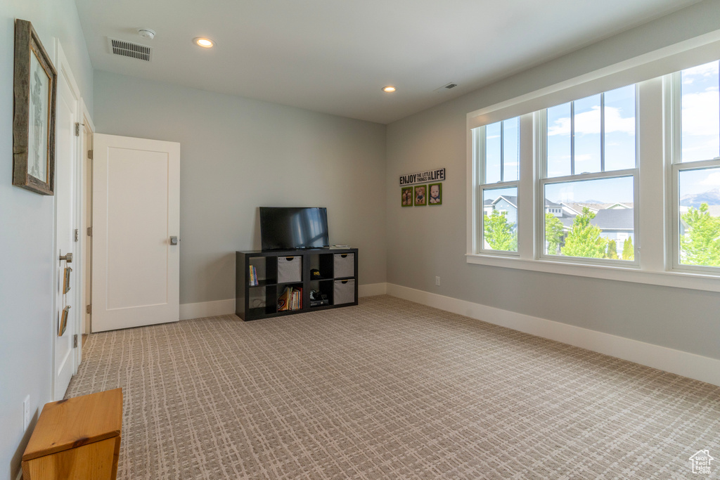 View of carpeted living room