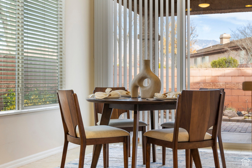 Dining space featuring baseboards