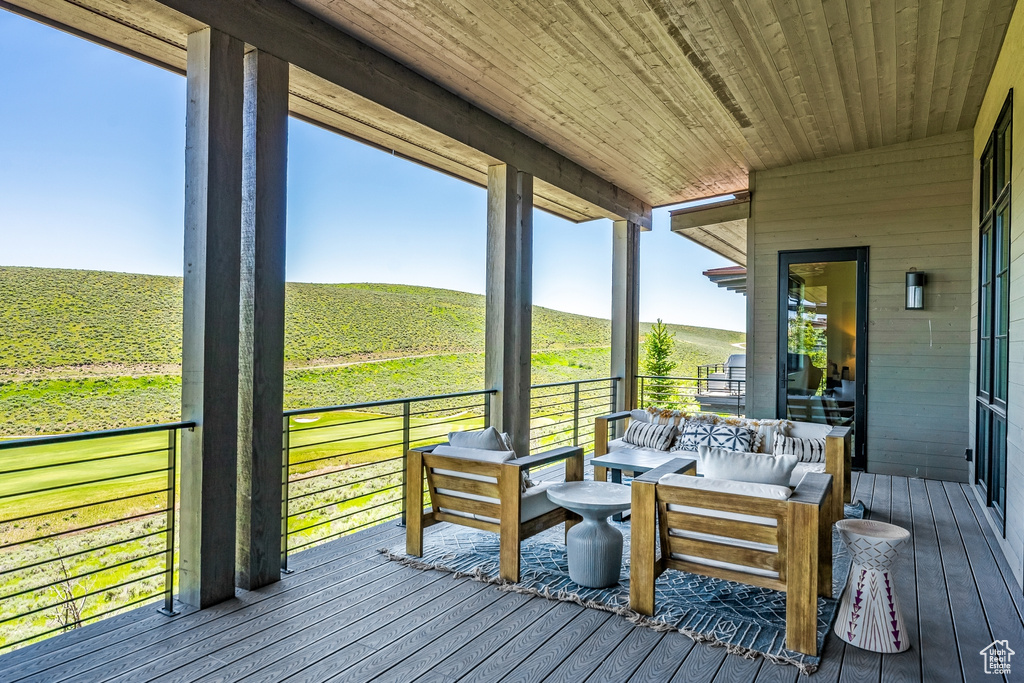 Sunroom with a rural view