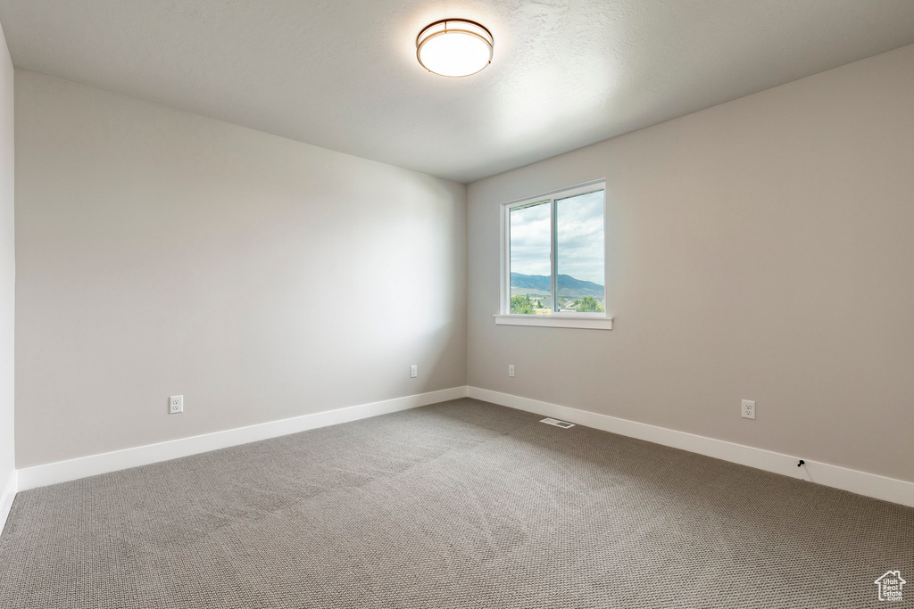 Carpeted empty room with baseboards