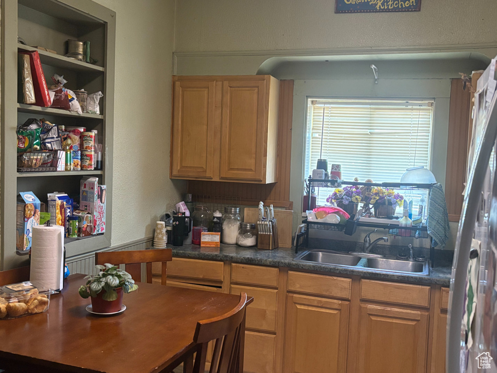 Kitchen featuring sink and built in features