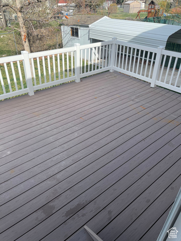 View of wooden deck