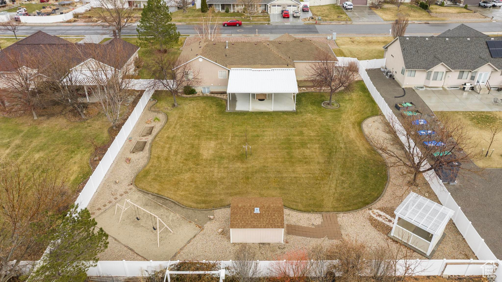 Aerial view with a residential view