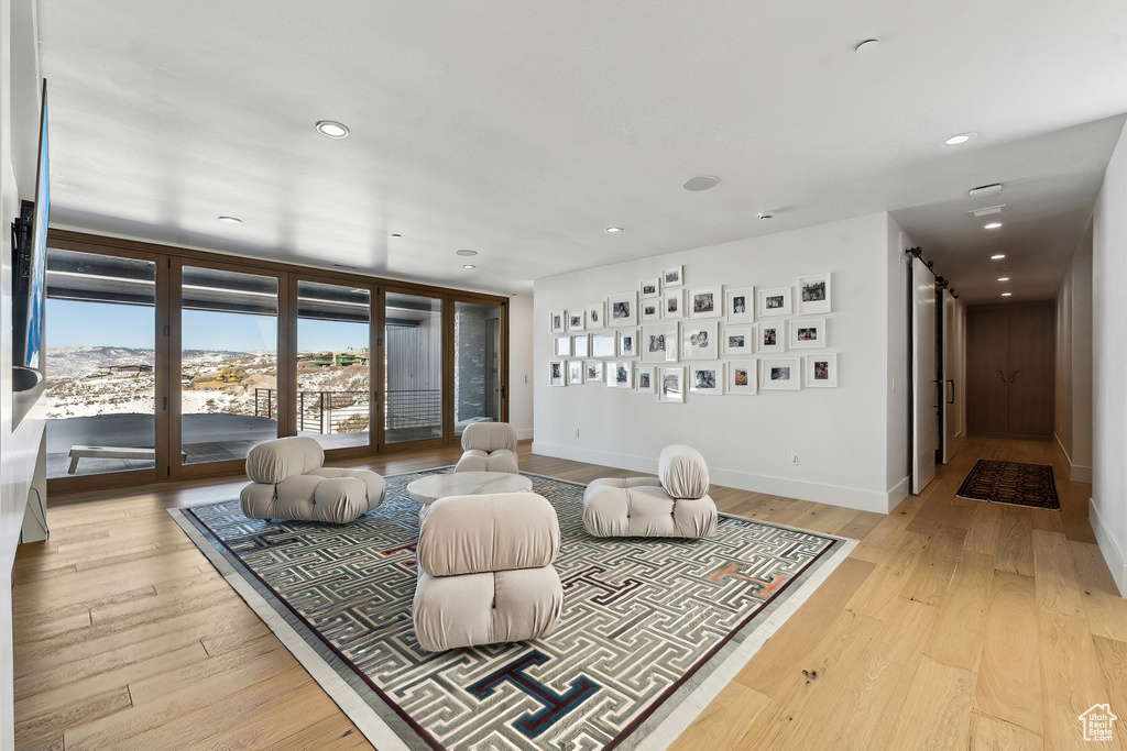 Living room featuring light hardwood / wood-style floors
