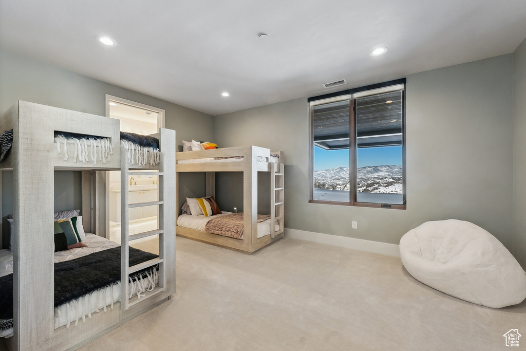 Bedroom with carpet floors