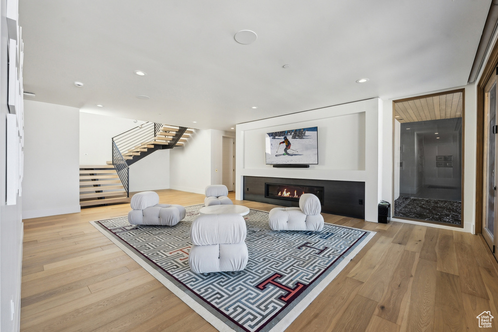 Living room featuring light hardwood / wood-style floors