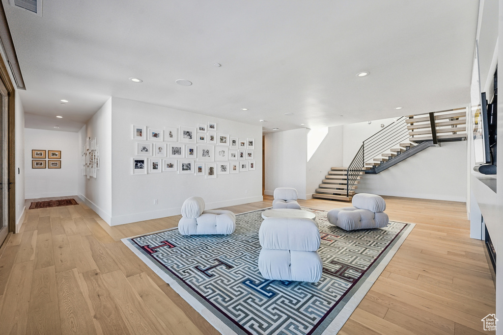 Living room featuring light hardwood / wood-style floors