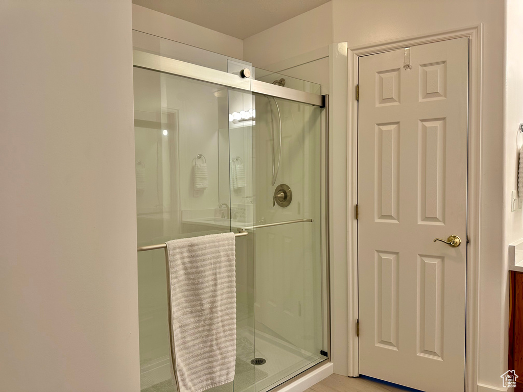 Bathroom featuring walk in shower