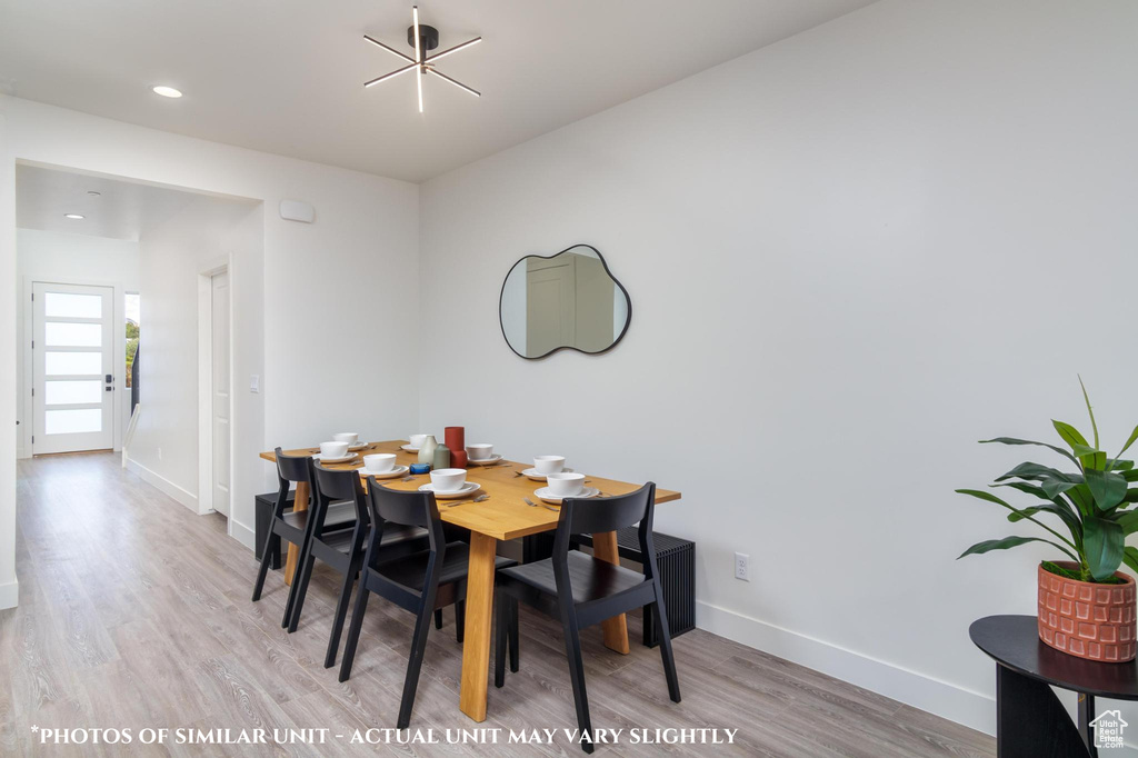 Dining room featuring light hardwood / wood-style floors