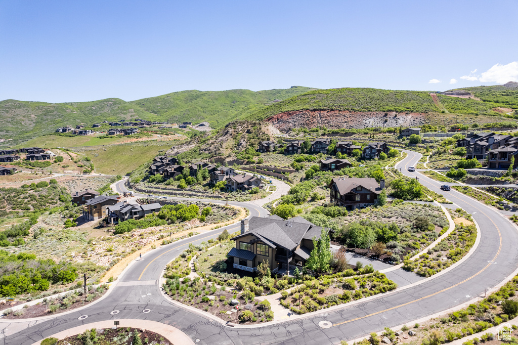 Bird's eye view of a mountain backdrop