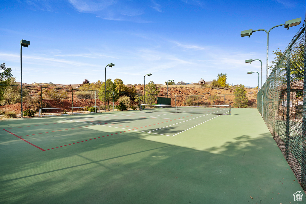 View of tennis court