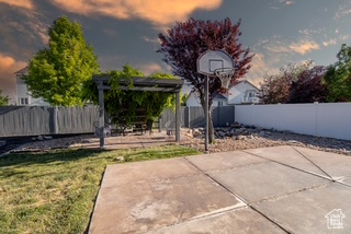 View of sport court with a pergola