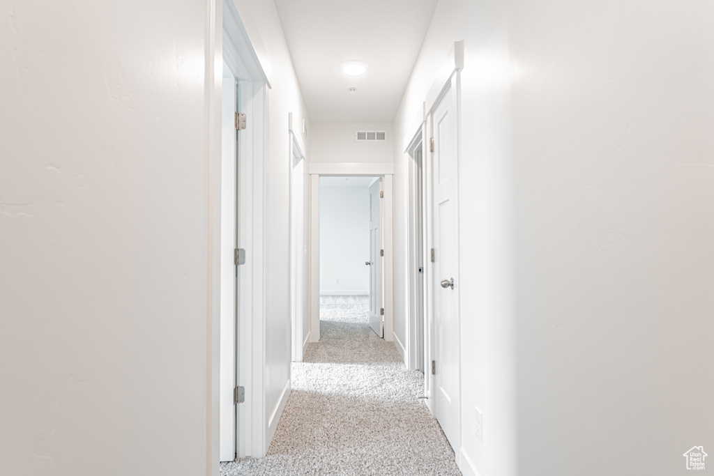 Hall with carpet and baseboards