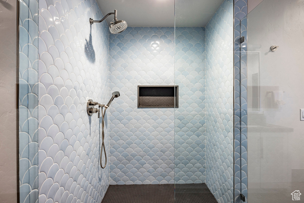 Bathroom with a walk in shower