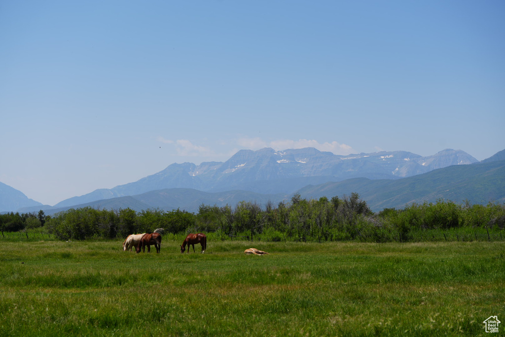View of mountain feature with a rural view