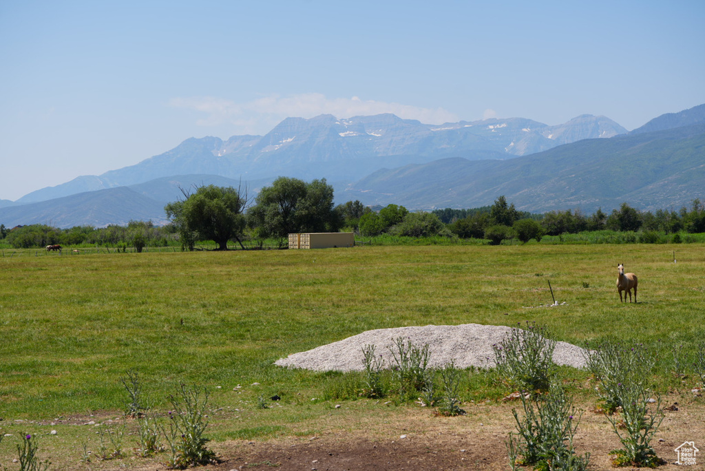 View of mountain feature with a rural view