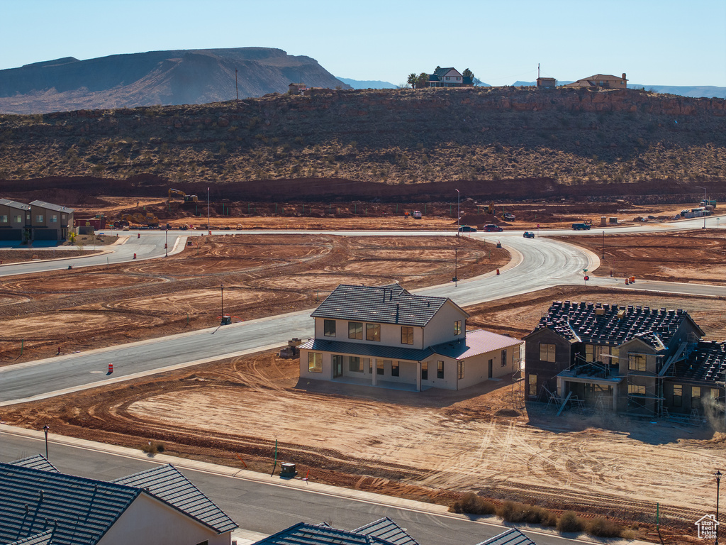 Exterior space featuring a mountain view