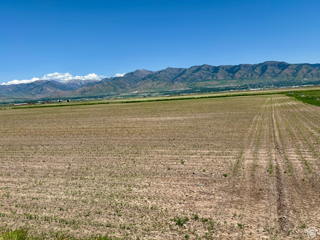 View of mountain background with rural landscape