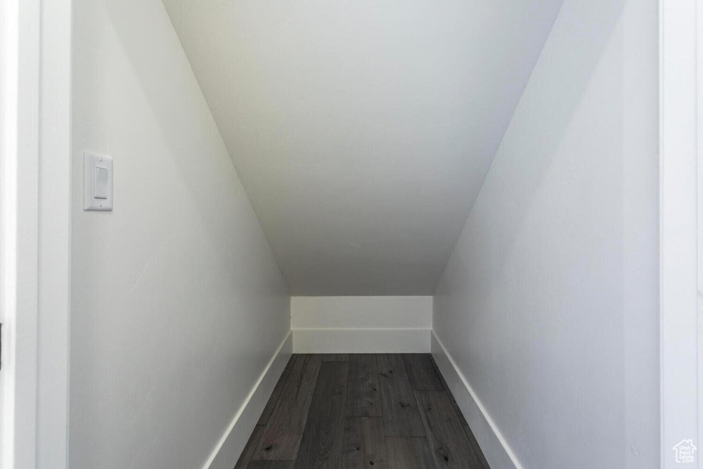 Interior space featuring dark hardwood / wood-style floors