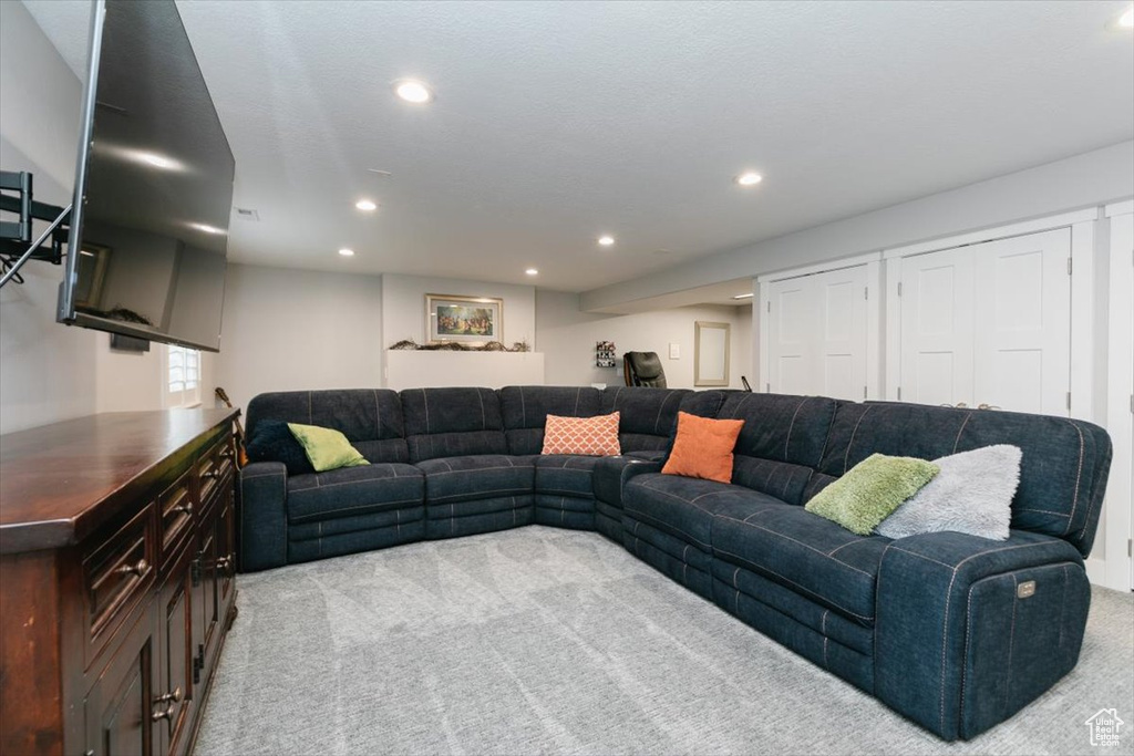 View of carpeted living room