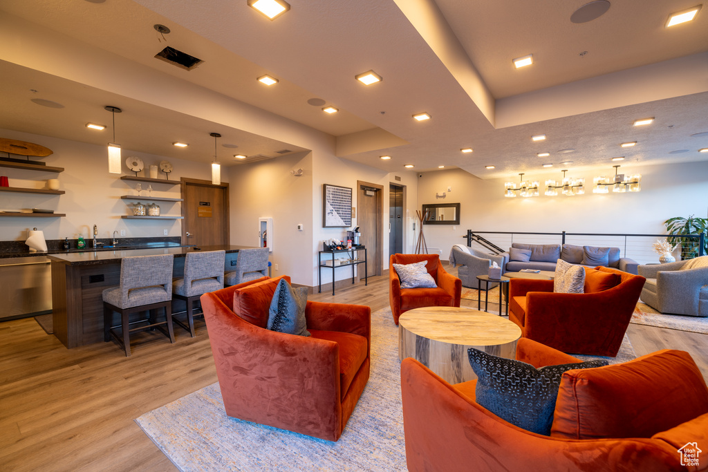 Building lobby with recessed lighting