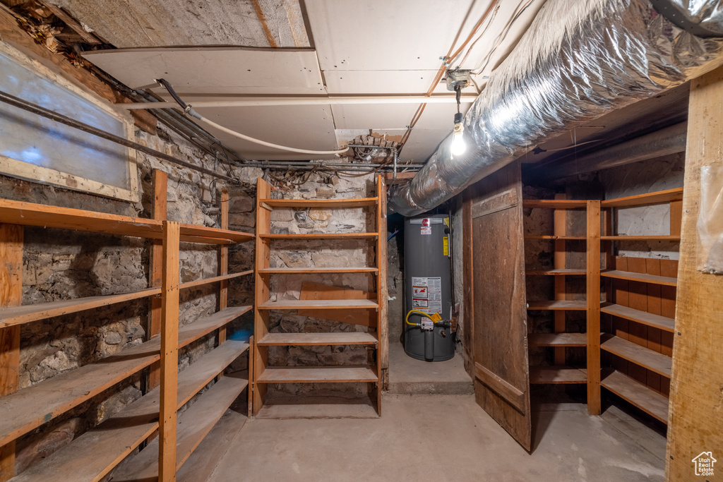 Basement with gas water heater